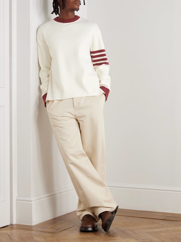 Striped Cotton Sweater - OU Striped Cotton Sweater - OU