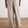 Geo Wide-Leg Organic Cotton-Jersey Sweatpants - BK