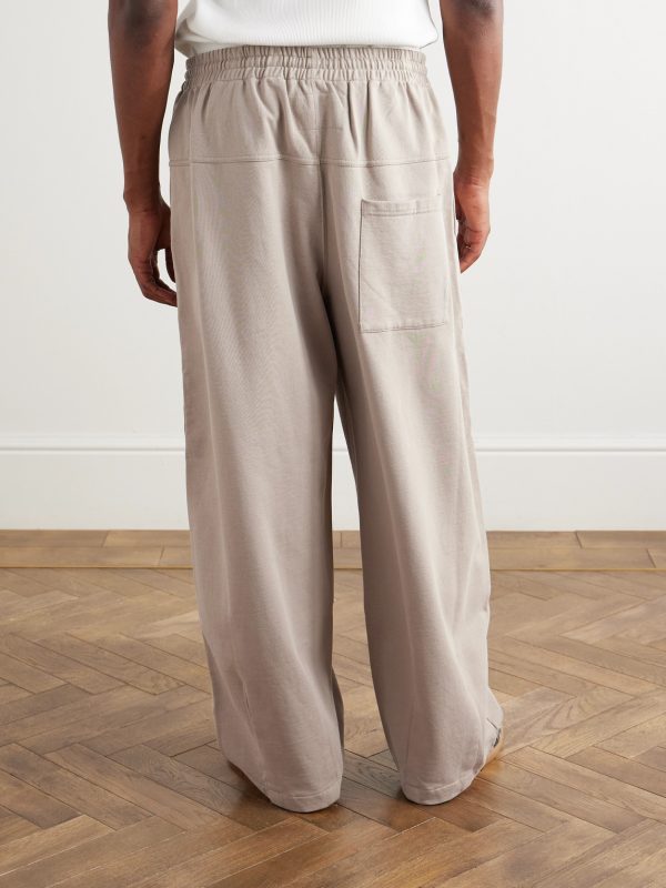 Geo Wide-Leg Organic Cotton-Jersey Sweatpants - BK