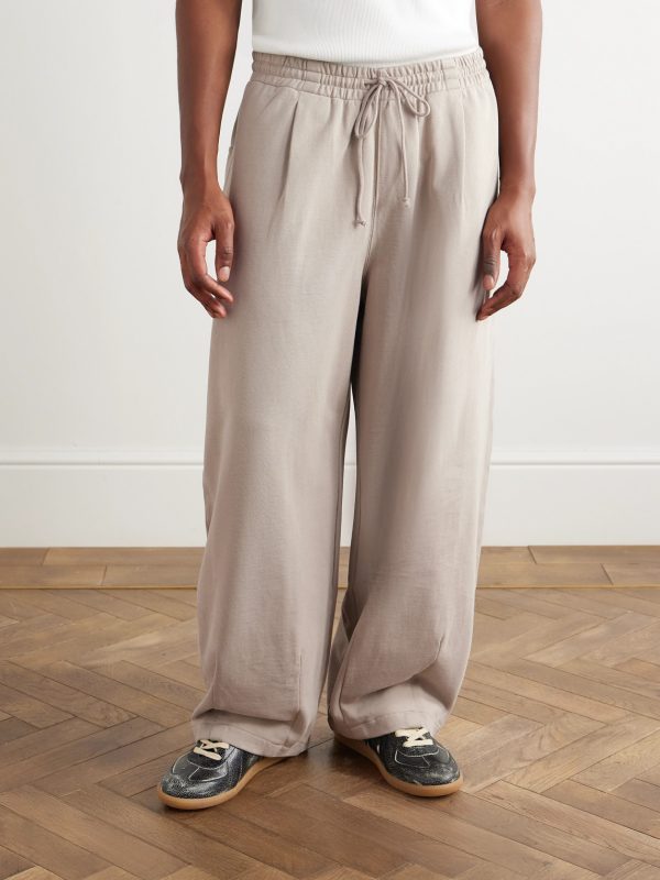 Geo Wide-Leg Organic Cotton-Jersey Sweatpants - FR