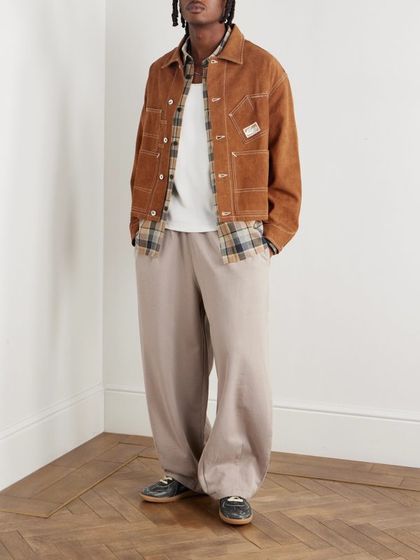 Geo Wide-Leg Organic Cotton-Jersey Sweatpants - OU
