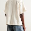 Greetings Camp-Collar Logo-Appliquéd Cotton and Linen-Blend Shirt - BK