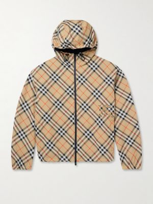 Reversible Checked Twill and Shell Hooded Jacket Reversible Checked Twill and Shell Hooded Jacket