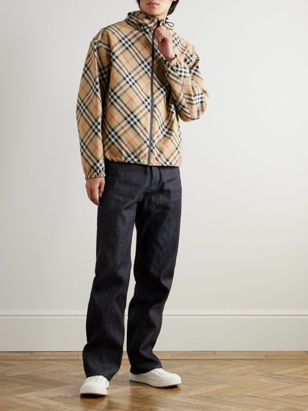 Reversible Checked Twill and Shell Hooded Jacket - OU Reversible Checked Twill and Shell Hooded Jacket - OU