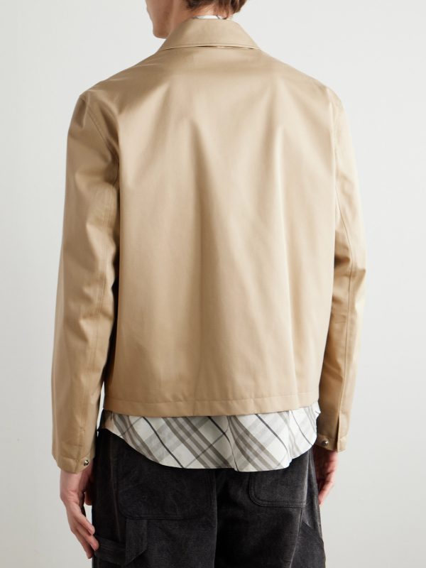 Logo-Embroidered Cotton-Gabardine Harrington Jacket - BK Logo-Embroidered Cotton-Gabardine Harrington Jacket - BK