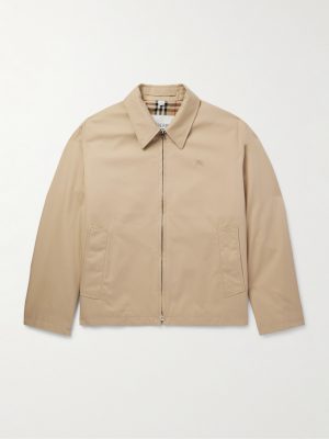 Logo-Embroidered Cotton-Gabardine Harrington Jacket Logo-Embroidered Cotton-Gabardine Harrington Jacket