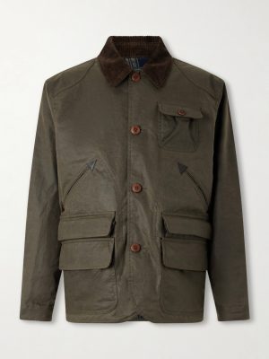 Polo Country Corduroy and Leather-Trimmed Waxed Cotton-Canvas Field Jacket Polo Country Corduroy and Leather-Trimmed Waxed Cotton-Canvas Field Jacket