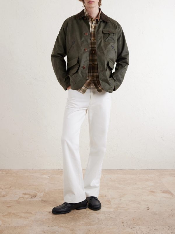 Polo Country Corduroy and Leather-Trimmed Waxed Cotton-Canvas Field Jacket - OU Polo Country Corduroy and Leather-Trimmed Waxed Cotton-Canvas Field Jacket - OU