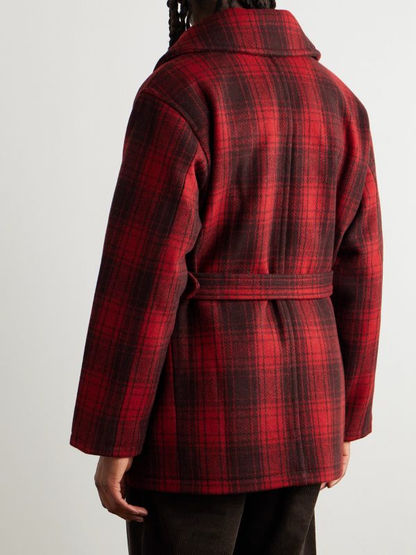 Polo Country Shawl-Collar Belted Checked Cotton Jacket - BK Polo Country Shawl-Collar Belted Checked Cotton Jacket - BK