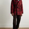 Polo Country Shawl-Collar Belted Checked Cotton Jacket - OU Polo Country Shawl-Collar Belted Checked Cotton Jacket - OU