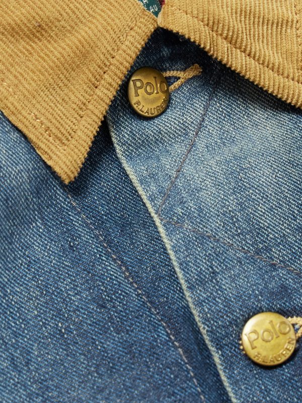 Polo Country Corduroy-Trimmed Denim Trucker Jacket - CU Polo Country Corduroy-Trimmed Denim Trucker Jacket - CU