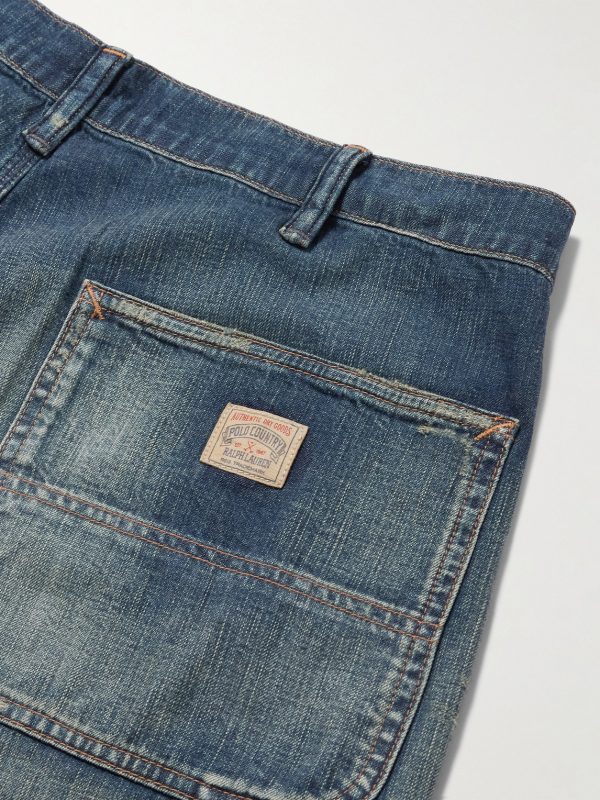 Polo Country Slim-Fit Straight-Leg Distressed Panelled Jeans - CU Polo Country Slim-Fit Straight-Leg Distressed Panelled Jeans - CU