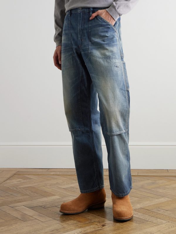 Polo Country Slim-Fit Straight-Leg Distressed Panelled Jeans - FR Polo Country Slim-Fit Straight-Leg Distressed Panelled Jeans - FR