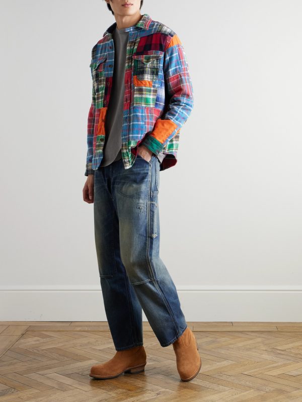 Polo Country Slim-Fit Straight-Leg Distressed Panelled Jeans - OU Polo Country Slim-Fit Straight-Leg Distressed Panelled Jeans - OU