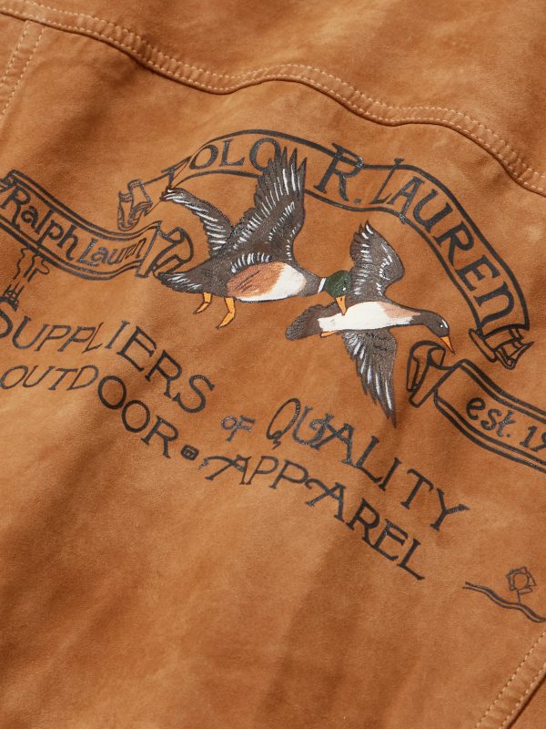 Polo Country Logo-Print Suede Jacket - E1