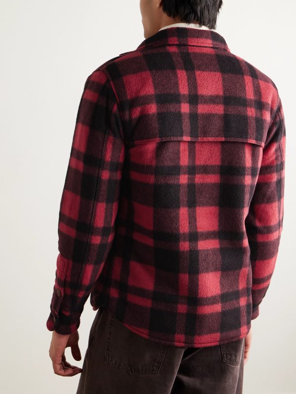 Polo Country Checked Padded Recycled-Fleece Overshirt - BK Polo Country Checked Padded Recycled-Fleece Overshirt - BK