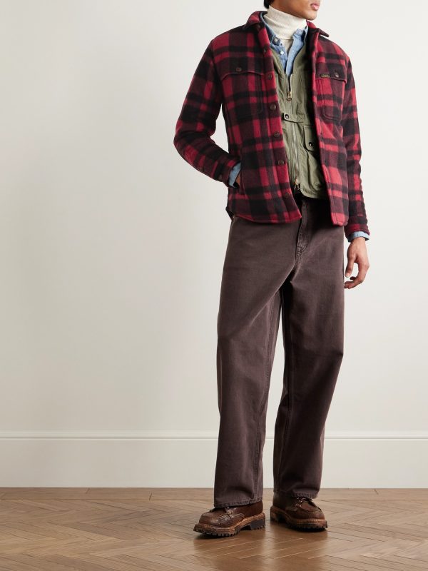 Polo Country Checked Padded Recycled-Fleece Overshirt - OU Polo Country Checked Padded Recycled-Fleece Overshirt - OU