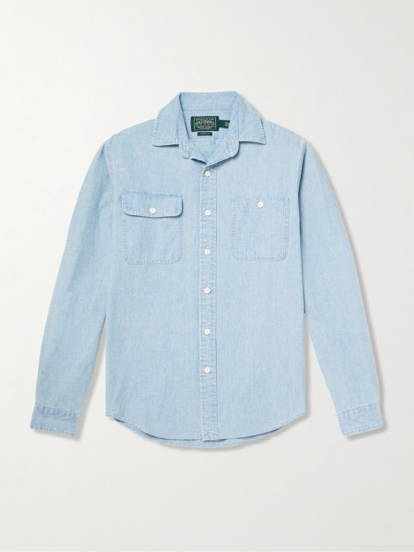 Polo Country Logo-Print Denim Shirt Polo Country Logo-Print Denim Shirt