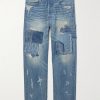 Polo Country Straight-Leg Distressed Patchwork Jeans Polo Country Straight-Leg Distressed Patchwork Jeans