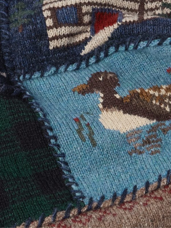 Polo Country Patchwork Jacquard-Knit Wool and Cashmere-Blend Sweater - CU