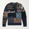 Polo Country Patchwork Jacquard-Knit Wool and Cashmere-Blend Sweater