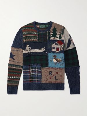 Polo Country Patchwork Jacquard-Knit Wool and Cashmere-Blend Sweater Polo Country Patchwork Jacquard-Knit Wool and Cashmere-Blend Sweater