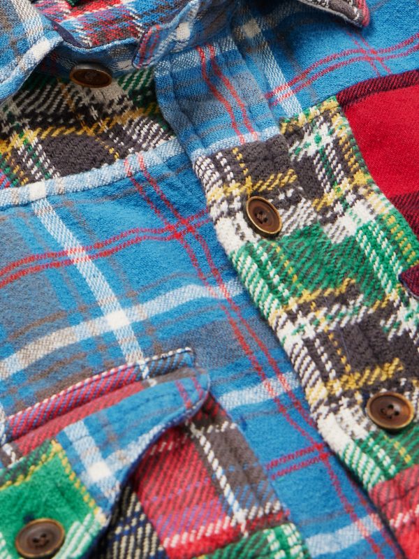 Polo Country Checked Patchwork Cotton-Flannel Shirt - CU Polo Country Checked Patchwork Cotton-Flannel Shirt - CU