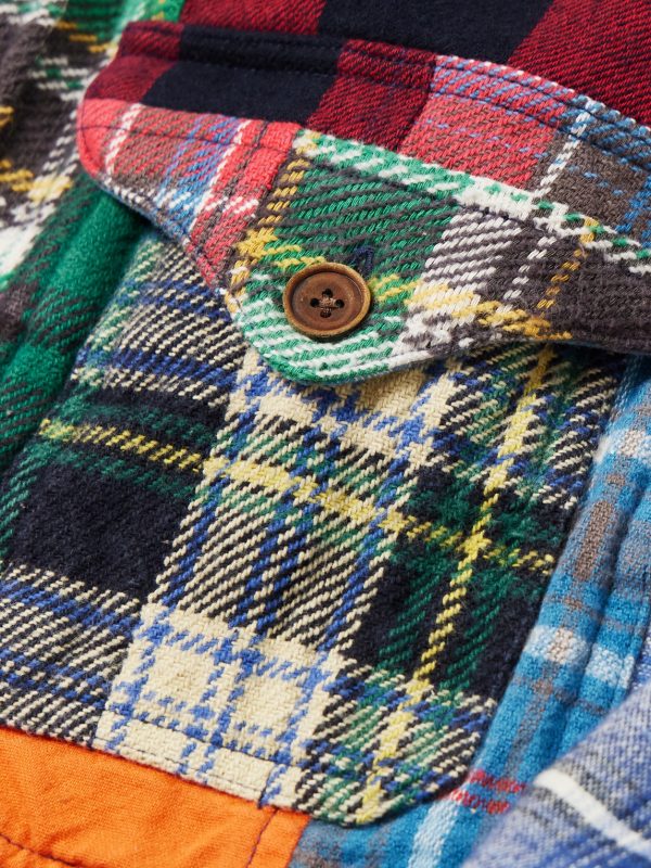 Polo Country Checked Patchwork Cotton-Flannel Shirt - E1 Polo Country Checked Patchwork Cotton-Flannel Shirt - E1