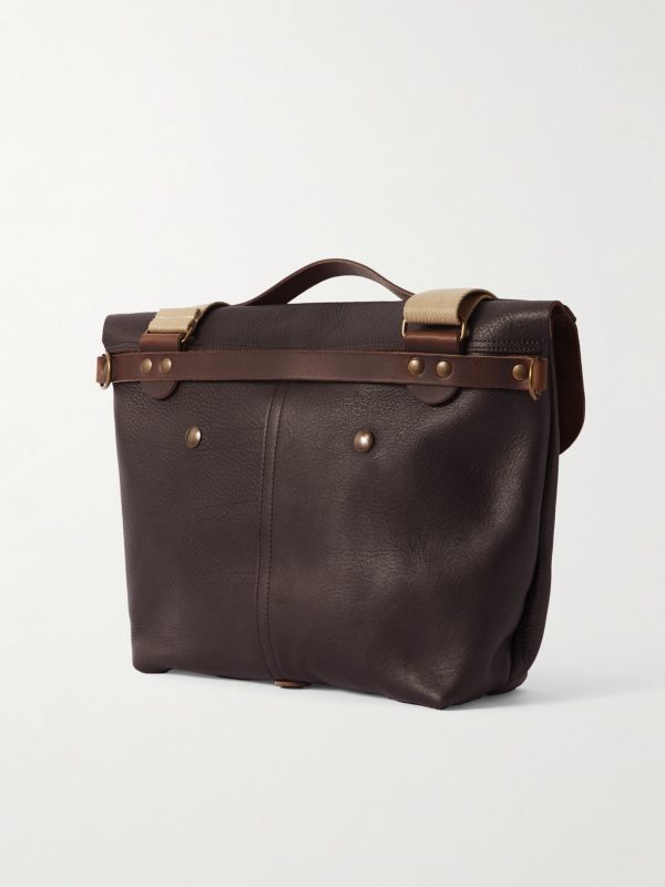 Lazard Full-Grain Leather Messenger Bag - BK Lazard Full-Grain Leather Messenger Bag - BK
