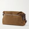 Fisherman's Musette Leather-Trimmed Suede Messenger Bag - BK Fisherman's Musette Leather-Trimmed Suede Messenger Bag - BK