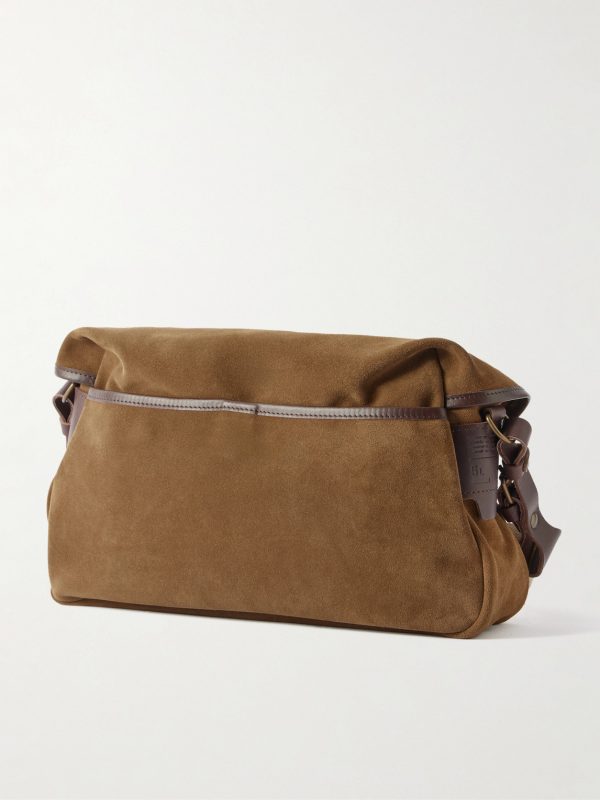 Fisherman's Musette Leather-Trimmed Suede Messenger Bag - BK Fisherman's Musette Leather-Trimmed Suede Messenger Bag - BK