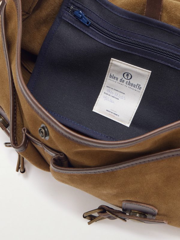 Fisherman's Musette Leather-Trimmed Suede Messenger Bag - E1 Fisherman's Musette Leather-Trimmed Suede Messenger Bag - E1