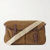 Fisherman's Musette Leather-Trimmed Suede Messenger Bag Fisherman's Musette Leather-Trimmed Suede Messenger Bag