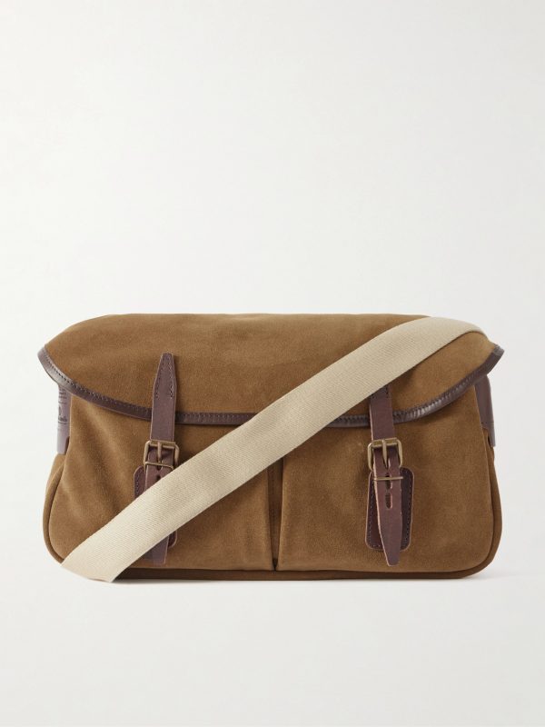 Fisherman's Musette Leather-Trimmed Suede Messenger Bag Fisherman's Musette Leather-Trimmed Suede Messenger Bag