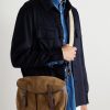 Fisherman's Musette Leather-Trimmed Suede Messenger Bag - OU Fisherman's Musette Leather-Trimmed Suede Messenger Bag - OU