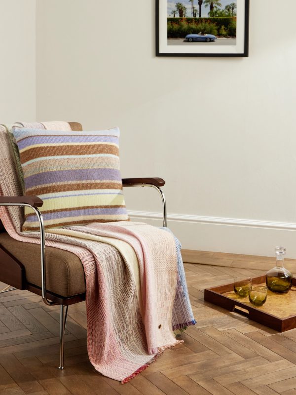 Rainbow Fringed Embellished Cashmere Blanket - OU Rainbow Fringed Embellished Cashmere Blanket - OU