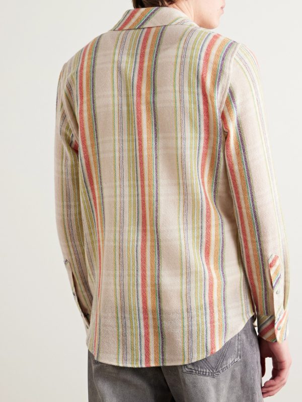 Ruler Striped Recycled-Cashmere and Wool-Blend Gauze Shirt - BK