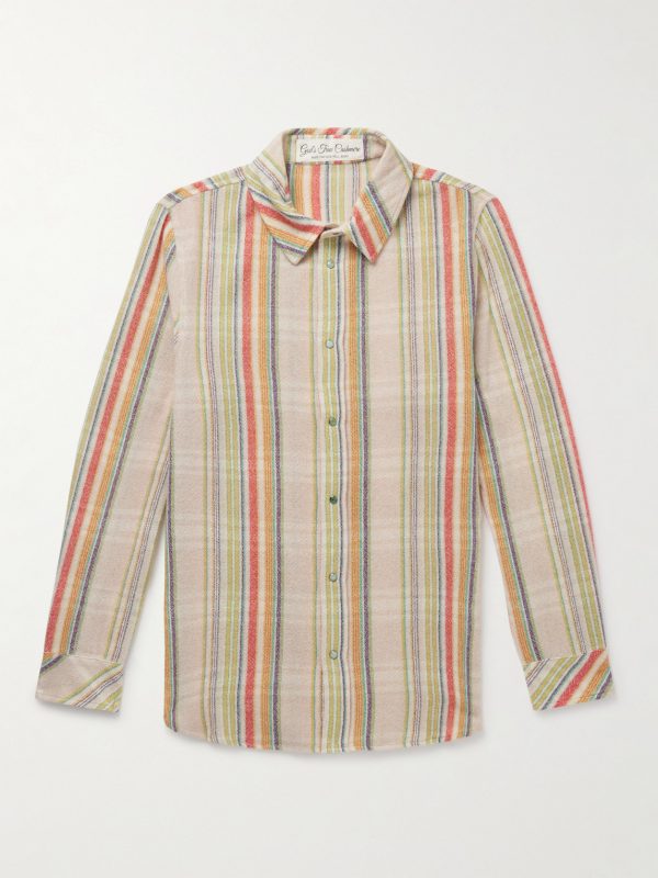 Ruler Striped Recycled-Cashmere and Wool-Blend Gauze Shirt