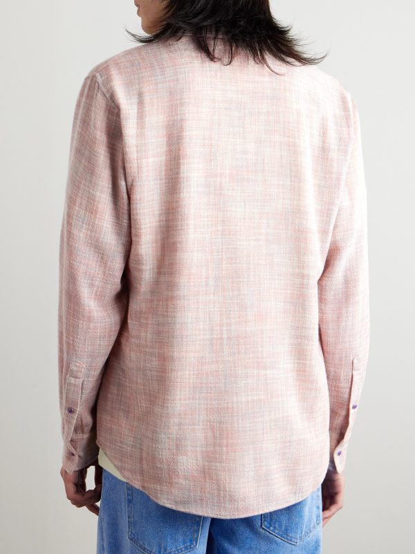 Space-Dyed Cashmere and Wool-Blend Gauze Shirt - BK