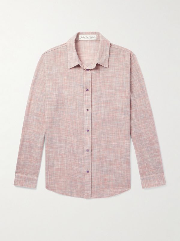 Space-Dyed Cashmere and Wool-Blend Gauze Shirt