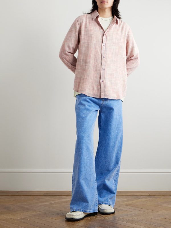 Space-Dyed Cashmere and Wool-Blend Gauze Shirt - OU
