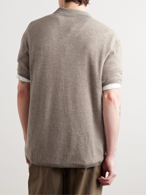 Isao Top Cashmere Polo Shirt - BK