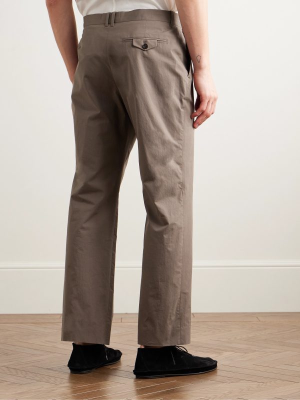 Lerio Straight-Leg Cotton-Poplin Trousers - BK Lerio Straight-Leg Cotton-Poplin Trousers - BK