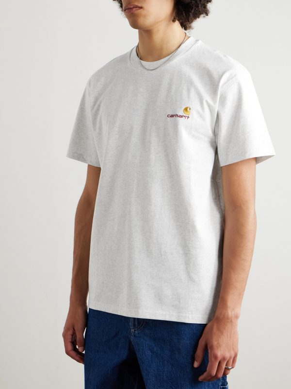 American Script Logo-Embroidered Organic Cotton-Jersey T-Shirt - FR American Script Logo-Embroidered Organic Cotton-Jersey T-Shirt - FR