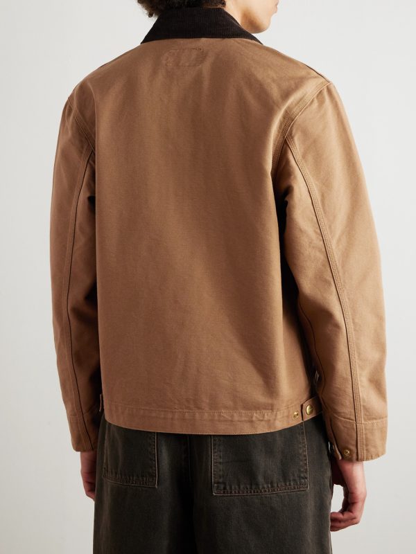 Detroit Corduroy-Trimmed Organic Cotton-Canvas Jacket - BK