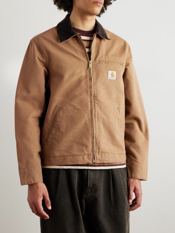 Detroit Corduroy-Trimmed Organic Cotton-Canvas Jacket - FR