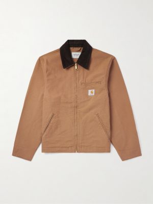 Detroit Corduroy-Trimmed Organic Cotton-Canvas Jacket