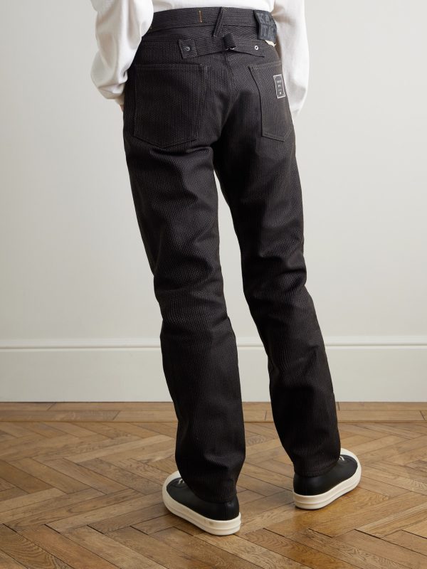 Monkey Cisco Straight-Leg Embroidered Century Denim Jeans - BK Monkey Cisco Straight-Leg Embroidered Century Denim Jeans - BK