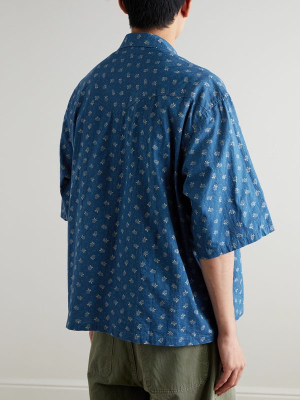 Camp-Collar Cotton-Dobby Shirt - BK