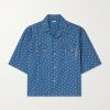 Camp-Collar Cotton-Dobby Shirt